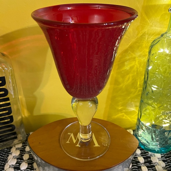 Artisan Glass Red Goblet 25% off 2 or more - Picture 1 of 7